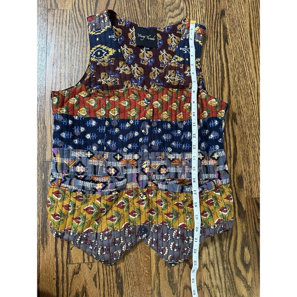 Young Threads Women's S/M Hippie Boho Patchwork Quilted Vest 100% Cotton EUC - Picture 6 of 7